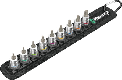 Wera Set Of Glasses Belt A3 Torx Hf Zyklop With Puntas, 9 Pieces Key Glass Black/Silver Accionamiento 1/4 5003 — image 1