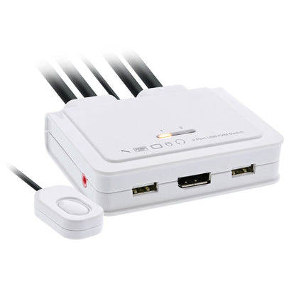 Inline Switch KVM , 2 Ports USB-C a DisplayPort 1.2, 4K, With Audio, Cable Integrado — image 1