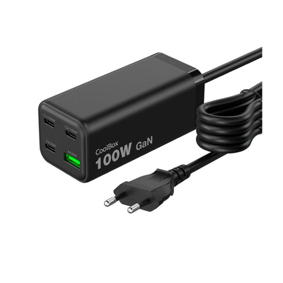 Coolbox Charger GaN 100W Chargemaster 4 Pro - 3x USB-C - 1x USB-A - Charging Fast 3.0- Power Delivery - Cable  — image 1