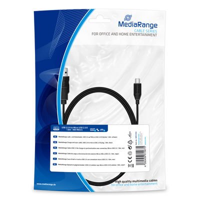 Mediarange Lade- & Datenk. USB 2.0A Micro USB 2.0 B 1.8M