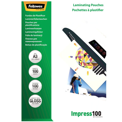 Fellowes Laminierfolie Impress A3 100MIKRON Glänzend 100P — image 1