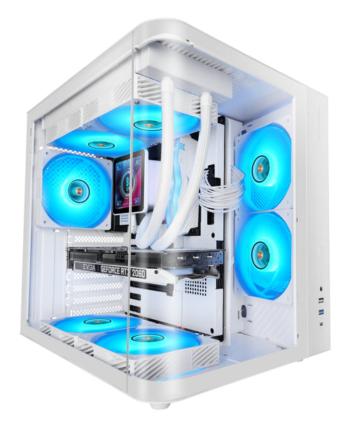 Mars Gaming Box Semitorre ATX Mc-curv White ATX/ 1x USB 3.0, 1XUSB2.0, 1x USB-C/ 2X 3.5'' HDD + 1X 2.5'' SSD/ — image 1
