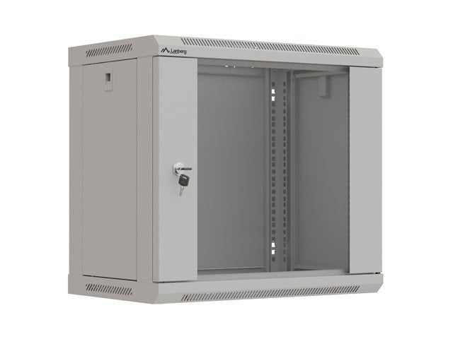 Lanberg Cabinet Mural Rack 19 9U 540X350 Flat Pack Grey Door Glass