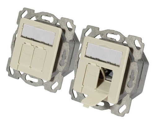 Efb Socket Datos CAT.6A Derecha Izquierda, EMPOTRADO,2x RJ45,BLANCO — image 1