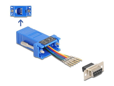 Delock D-sub 9 Pin Connector Female a RJ12 Connector Female Kit Assembly Blue — image 1