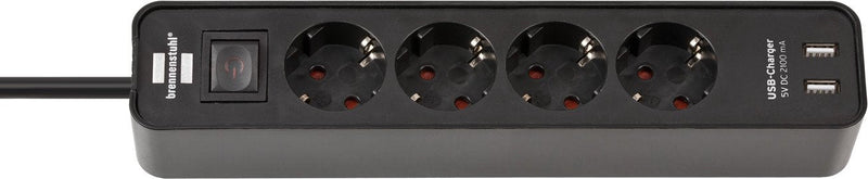 Brennenstuhl Ecolor Base Múltiple 1,5M 4 Salidas AC Indoor Black