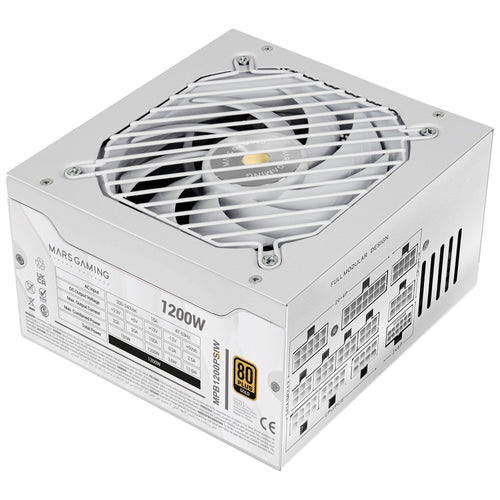 Mars Gaming Power Supply Modular 1200W MPB1200PSIW ATX 3.1 80 Plus Gold Pfc Activo White — image 1