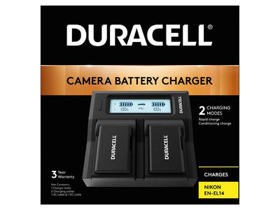 Duracell LED Dual Dslr Battery Charger For Nikon EN-EL14 DRN6112 — image 1