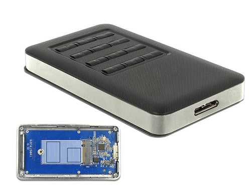 Delock Housing External M.2 Key B 42MM SSD Connector USB 3.0 Type Micro-b, Housing Unit 42594 — image 1