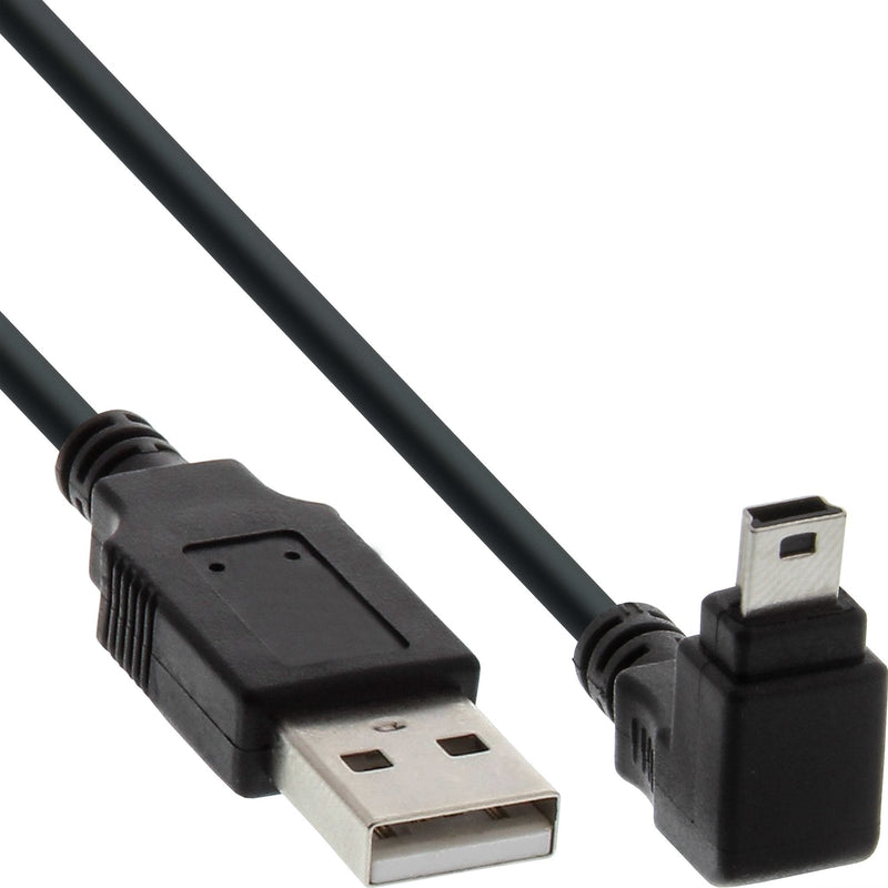 Inline USB Type a Male a Mini-usb Male 5 Pines Hacia Abajo Ángulo 90° Black 2M