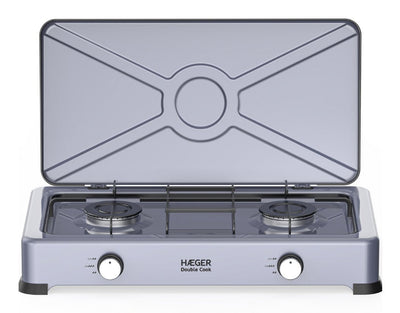 Haeger Hornillo Gas 2 Fuegos Double Cook Grey Dos Quemadores/ Easy Cleaning — image 1