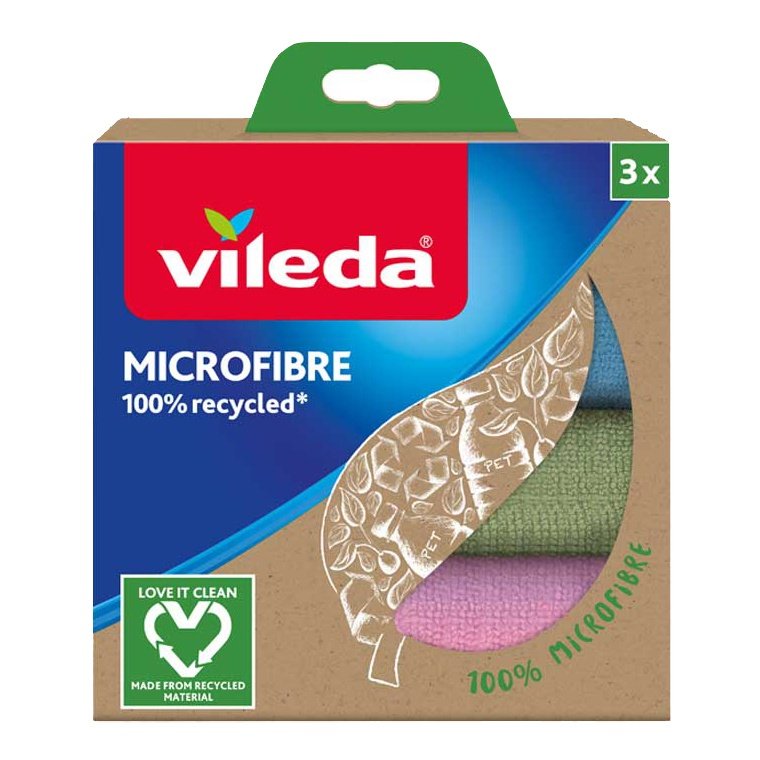 Vileda Cloth Microfibra 100% Reciclado 3 Units