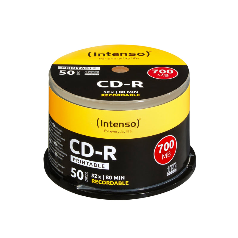 Intenso Cd-r 700MB/80 Min, 52X, Printtable, Cake Box 50
