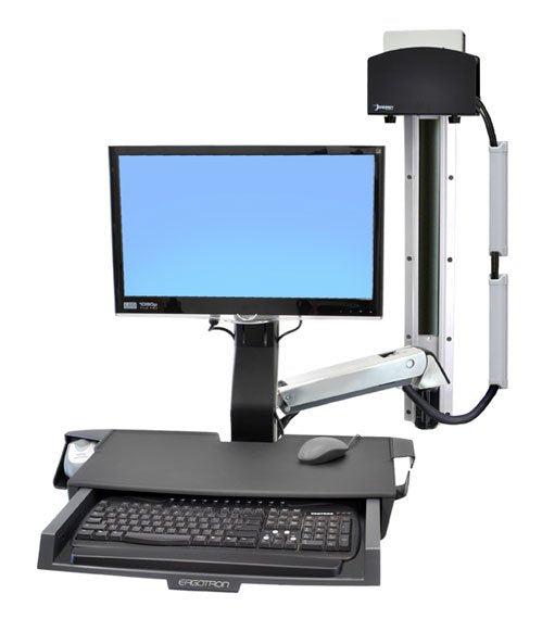 Ergotron Styleview Sit-soporte Combo Ablageflaechen-system Pared Soporte LCD Bis 61CM 24ZOLL 14,5KG.MIT CPU Halter