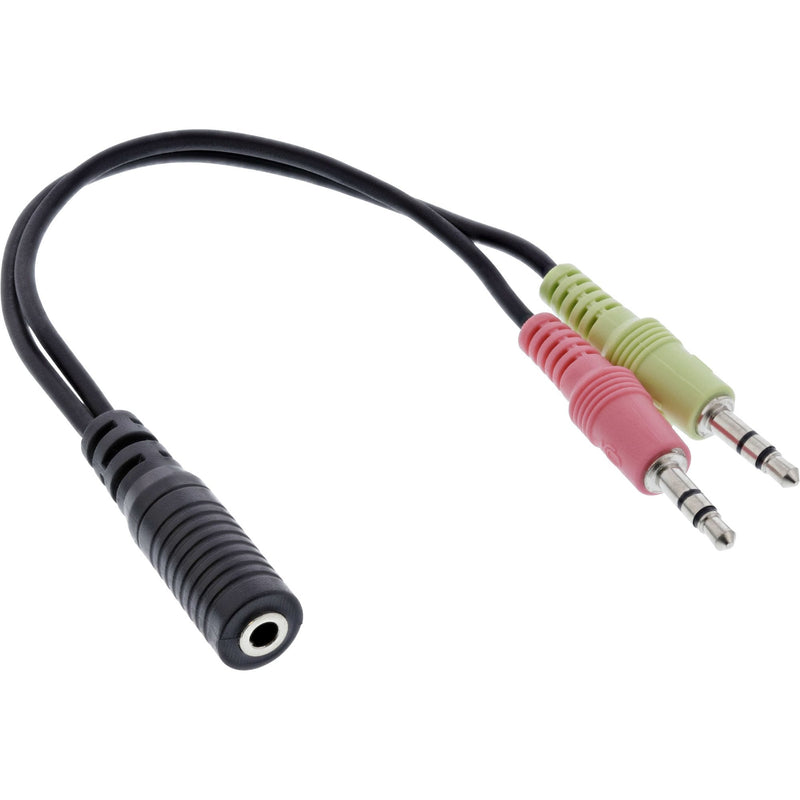 Inline Adapter Headphones Audio, 2X 3,5MM M a 3,5MM F 4 Pines, Omtp, 0,15M