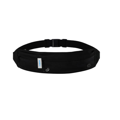 Waterfly Running Waist Bag 3.0 Black Unisex Lycra 1L with Reflectors & Headphone Output