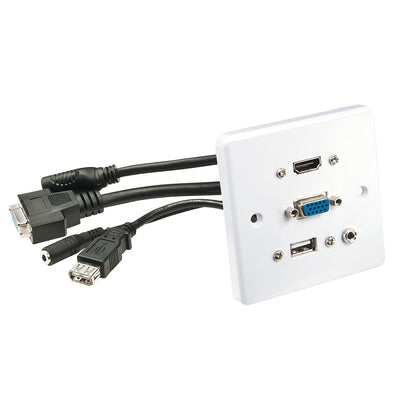 Lindy 60220 Socket Power HDMI + VGA + USB a + 3.5MM White — image 1