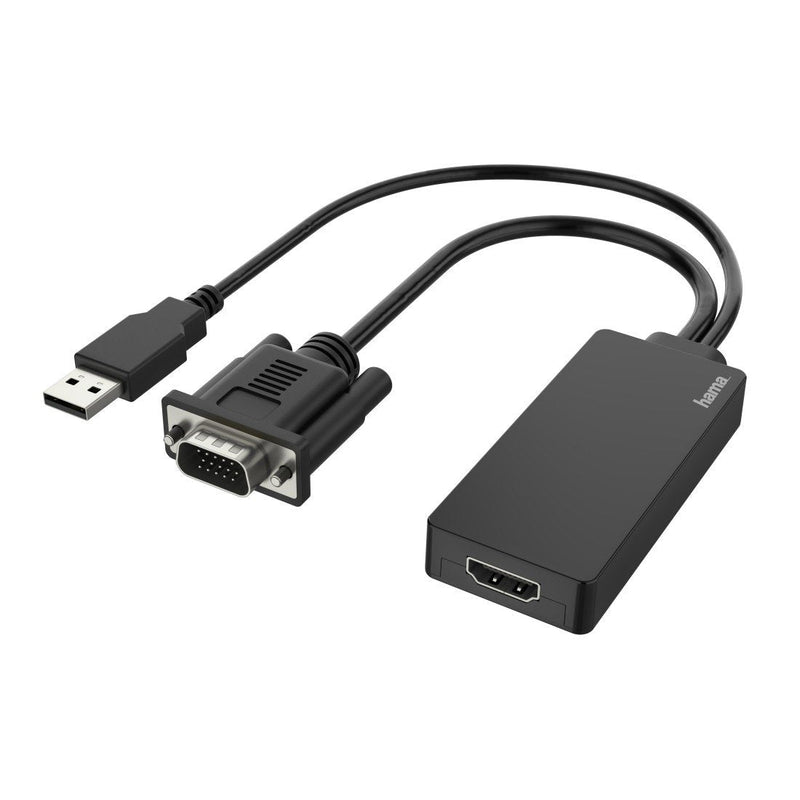 Hama Essential Adapter Video - Input VGA And USB-A Male - Output HDMI Female - Black