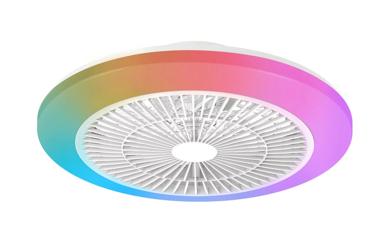Fan Ceiling LED Rgb, DC 20W + 40W, Model Amigo, White Ø48CM