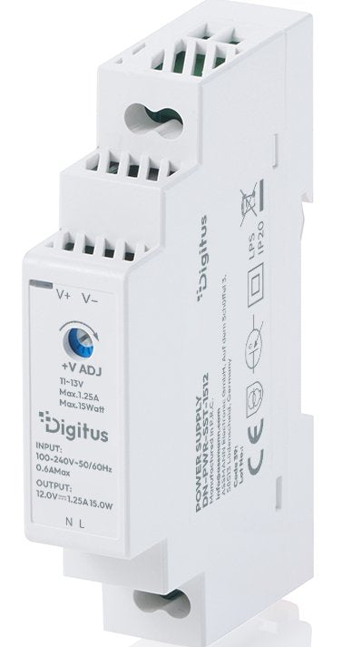 Digitus Power Supply 12V DC 15W Step-shape Din-rail — image 1