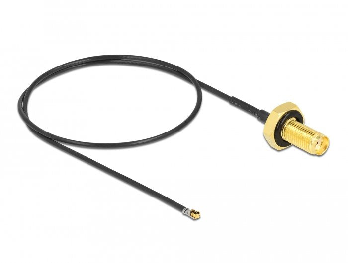 Delock Antennencable Sma Buchse Zum Einbau Zu Mhf 4L Lk Plug 1.37 35CM Gewindelnge 10MM Spritzwassergeschtzt