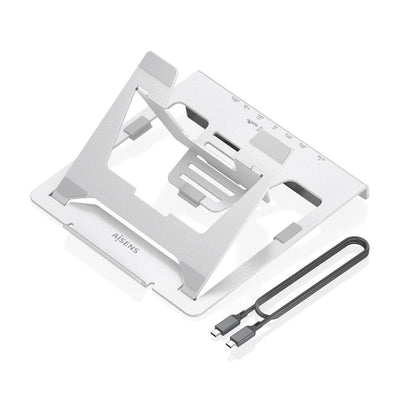Aisens Stand Desktop Adjustable Laptop / Tablet With USB-C Docking 7 1, Grey — image 1