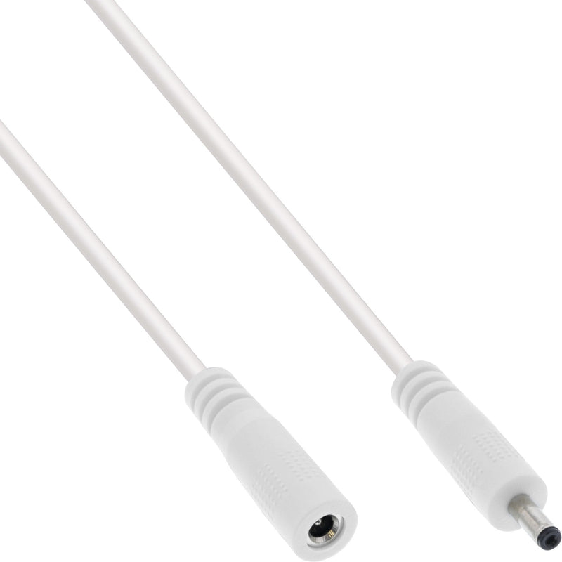 Inline Cable Extensión Cc , Plug Cc Male/Female 3,5X1,35MM, Awg 18, White 0,5M