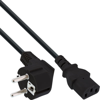 Inline Pack 25 Pcs. Pack Bulk-pack ® Power Cable CEE7/7 Angled a IEC-C13, Black, H05VV-F, 2.5M — image 1