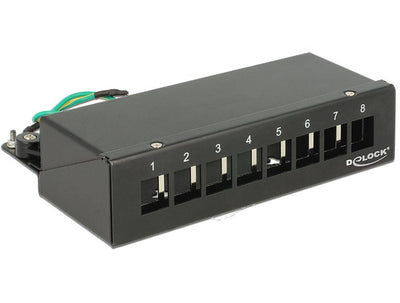 Delock 43338 Keystone Desktop Patch Panel 8 Port Black — image 1