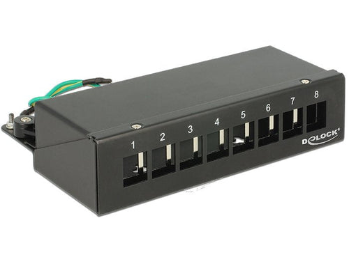 Delock 43338 Keystone Desktop Patch Panel 8 Port Black — image 1