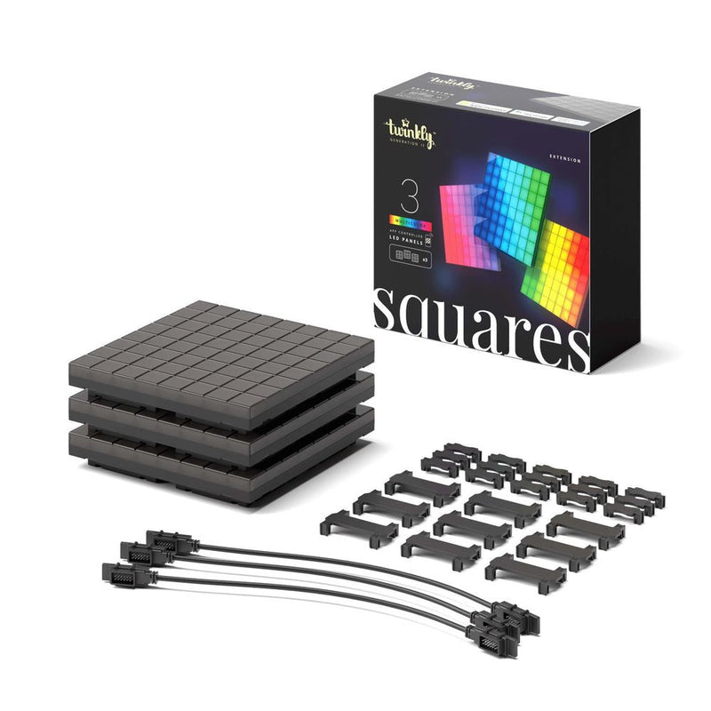 Twinkly Squares Light Wall Smart Black Wi-Fi/Bluetooth