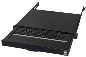Aixcase 19 Rack 1U Keyboard German Trackball PS2 And USB Black AIX-19K1UKDETB-B