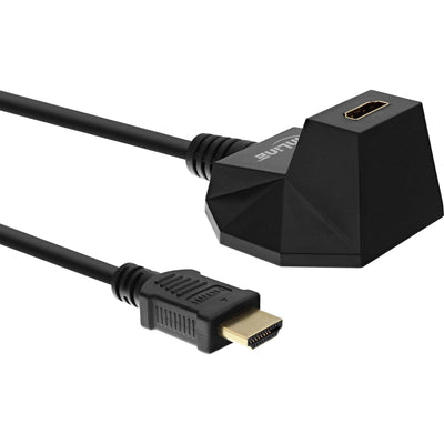 Inline Estación HDMI , HDMI Cable With Ethernet, M/F, Black Contactos Dorados, 1M — image 1