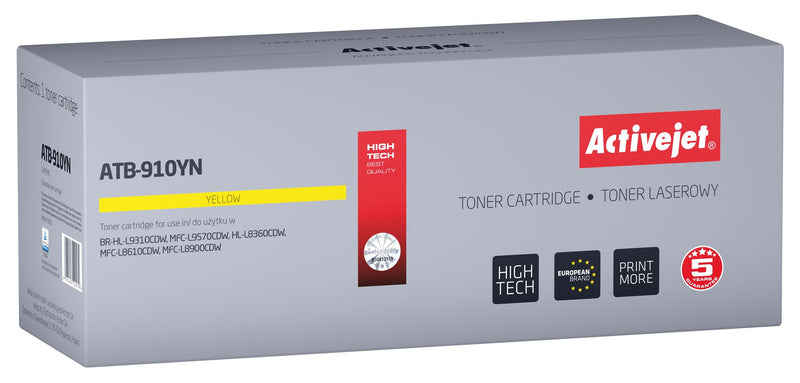 Activejet Toner ATB-910YN (sustitución Brother TN-910Y Supreme 9000 Páginas Yellow