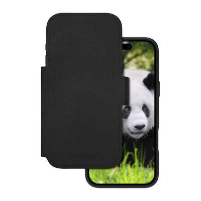 DBRAMANTE1928 Lynge Case With Cover Phone Mobile Phone Compatibilidad With Magsafe Leather Grano Entero Black  — image 1