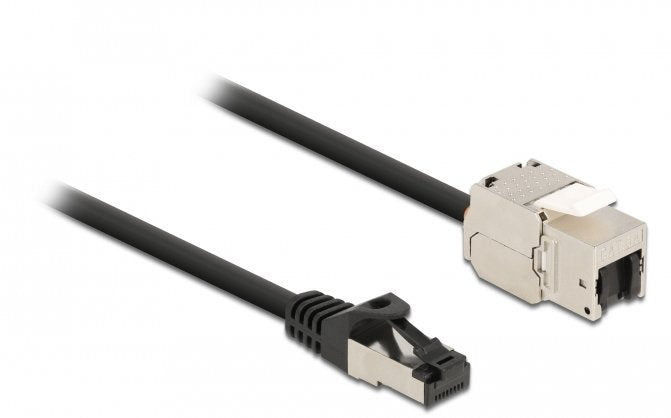 Delock Cable RJ45 Connector Male a Keystone Módulo RJ45 Connector Female CAT.6A 5M Black