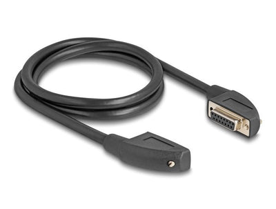Delock 80476 Cable Serie D-sub 15 Female With Screws 90° Ángulo Recto a D-sub 15 Female With Screws 90° Ángulo — image 1