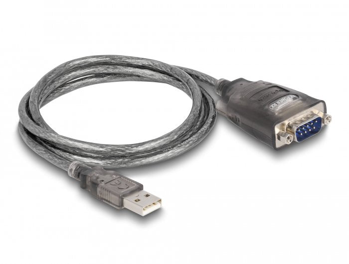 Delock Adapter USB 2.0 Tipo-a a 1 X Serial RS-232 D-sub 9 Pin Male With Tuercas With 3 X LED 1M