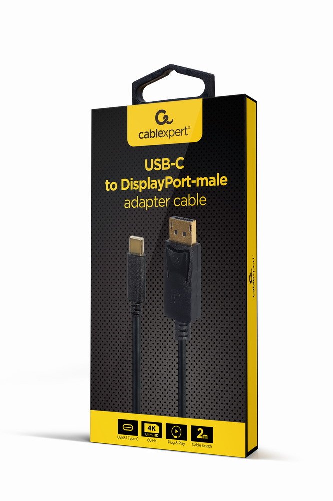 Gembird USB-C To DisplayPort-male Adapter 4K 60 HZ 2M Black