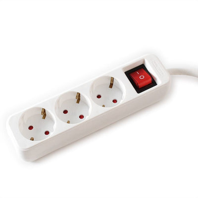 Value 3-VÍAS Power Strip Plugs With Switch White 3M — image 1