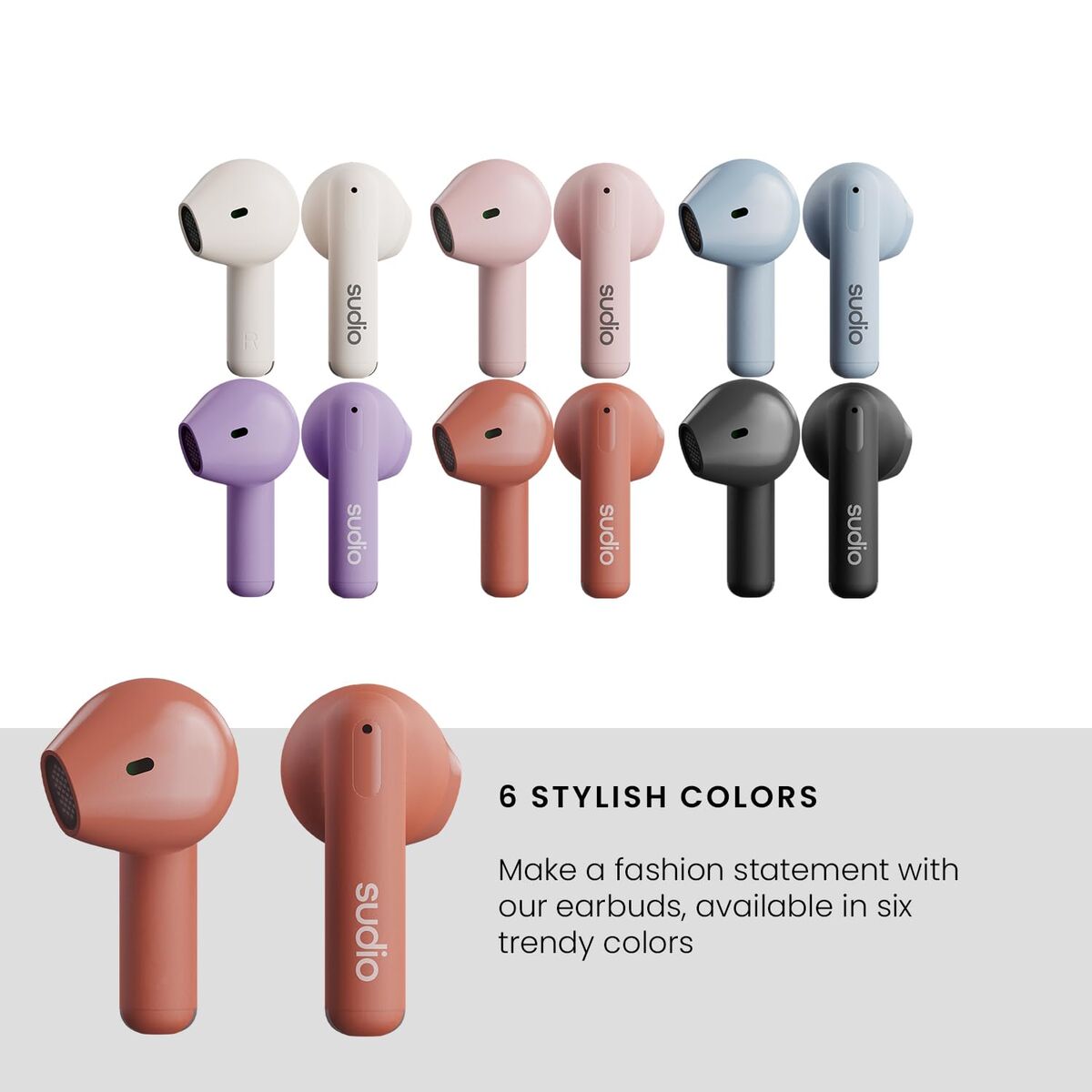 Sudio In-Ear Bluetooth Headphones Sudio A1 True Wireless Orange