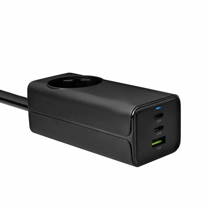 Akyga Charger AK-CH-21 65W 2x USB-C USB-A Pd GaN 5-20V 1.5-4.5A + AC Socket Black — image 1