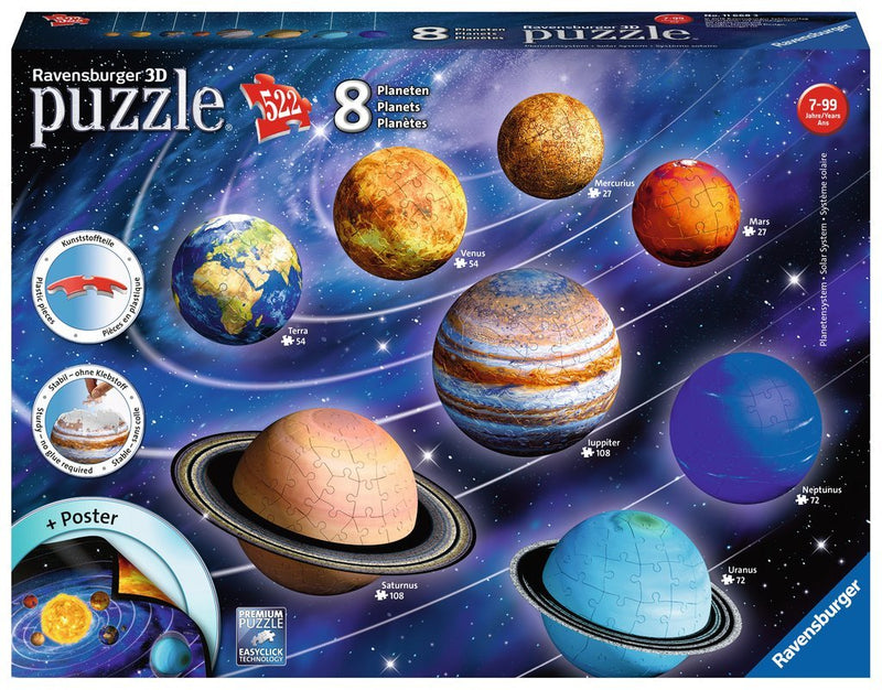 Ravensburger Puzzle Sistema Planetario Rompecabezas 3D 116683