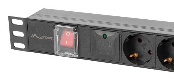 Lanberg Power Distrubution Unit Pdu 19 Cali 1U 10A 2M 5X Schuko Outlets Black C14