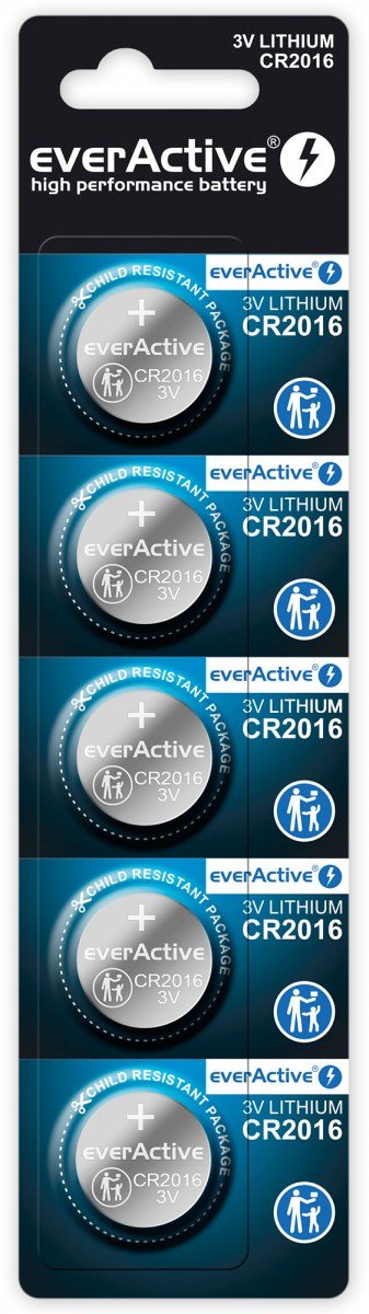 Everactive CR20165BL Battery Doméstica Battery Body Only Uso CR2016 Litio