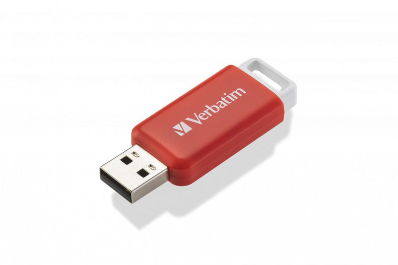Verbatim USB Flash Drive V Databar 16GB Hi-speed Retractable USB 2.0 Red