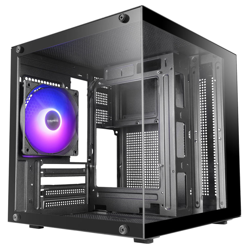 Mars Gaming Box Minitorre microATX Mccube Black Box microATX / 1×3.5' HDD + 2×2.5' SSD / 1×ARGB / Up To 5×120M
