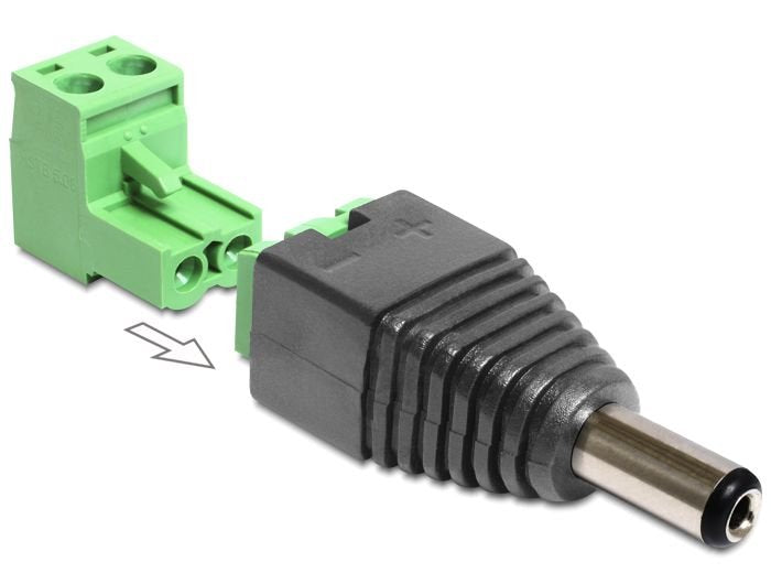 Delock Adapter DC 5,5 X 2,1MM Male Terminalblock 2 Pin