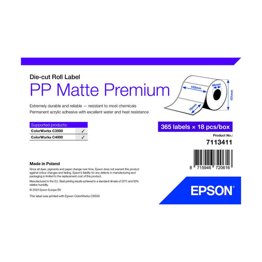 Epson Printer Paper Epson 7113411 White (18 Units)