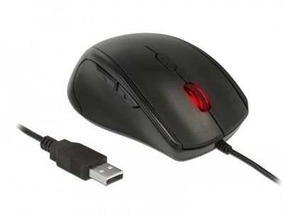 Delock 12548 Mouse USB Type a Óptico 2400 DPI Zurdos — image 1